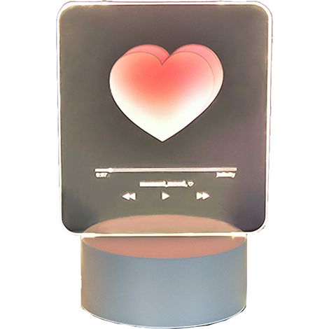 Lampe de Nuit 3D Décorative LED Éco avec USB pour Salon Bureau Chambre Art Luminosité Douce Cœur Modèle Acrylic 1 pièce