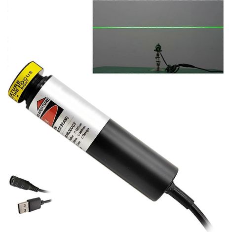 Module laser vert 532 nm classe IIIr 5V avec câble USB pour maison hantée étang jardin cour et Halloween non focalisable (1/5)