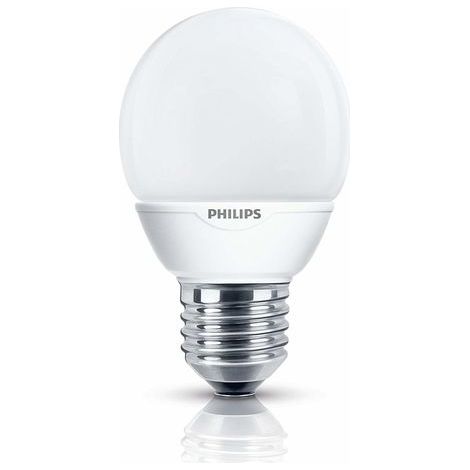 Philips S10YSF7B1 Lampadina a RisparmioEnergetico, Sferica Smerigliata, 7W (Corrispondenti a 30W), Attacco Piccolo E27, Luce Bianca Calda [Classe di efficienza energetica A] (1/5)