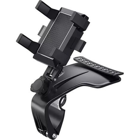 Support de téléphone universel à 360° pour tableau de bord de voiture avec plaque d'immatriculation de stationnement temporaire, utilisation à une main et protection en silicone pour tous les (1/5)