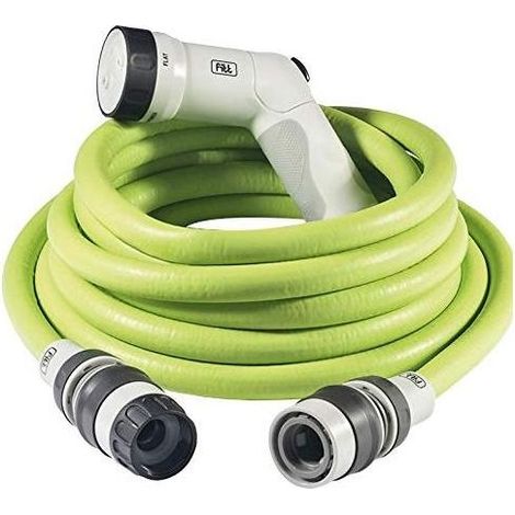 FITT IKON 15 m - Tuyau d'arrosage extensible, compact, léger et prêt à l'emploi, avec pistolet multi-jet, Lime
