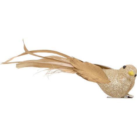 Sdn plf piume di uccello oro 19cm - Feeric lights & christmas (1/2)