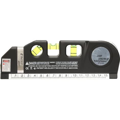 Télémètre laser 1 en 1 - mesure laser polyvalente, ruban horizontal, réglage vertical de haute précision, lignes pointillées et croisées pour la construction
