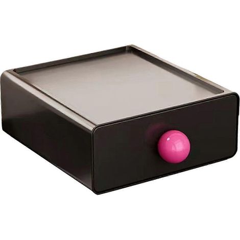Boîte de rangement de bureau empilable, compartiments divers, organisateur de bureau gain de place, tiroir de bureau pour chambre d'étudiant, bureau ou maison-black (1/5)