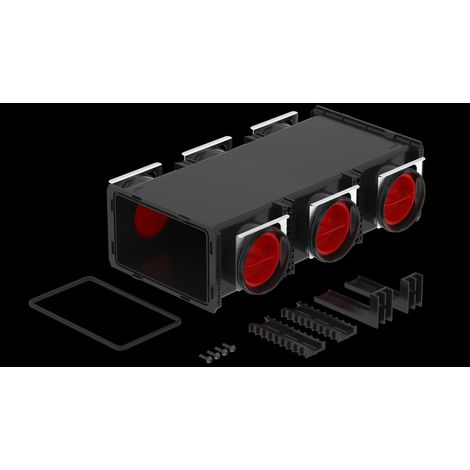 Verteiler ComfoCube Flex Modul 6xDN90 450x284x134 mm, schwarz, Polymer von Zehnder - 990323372