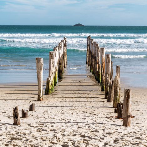 Tableau sur toile chemin de plage 30x30 cm - Impression sur Toile Murale Décorative - Image imprimée en HD sur Toile - Toile sur Châssis en Bois FSC - Fabriqué en France