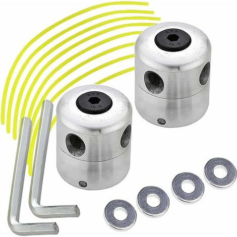 2 Pièce Tête De Coupe En Aluminium,Ensemble De Tête De Coupe Gazon,Cordon En Nylon Pour Bandeau De Tondeuse Universel,Tête De Coupe En Corde D'aluminium Pour Tondeuses A Gazon (1/5)