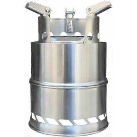 Réchaud à bois pliable d'extérieur en acier inoxydable, réchaud de camping portable, réchaud de pique-nique à gazéification de bois. (1/5)