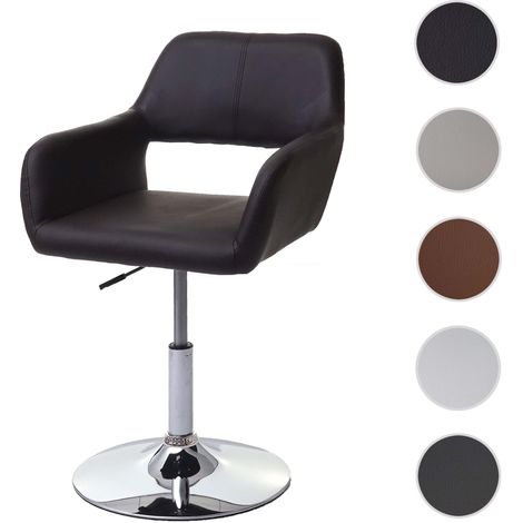 Chaise de salle à manger HWC-A50 III, style rétro années 50, similicuir - blanc, pied en métal chromé (1/5)