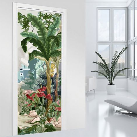 Stickers pour porte - Jungle - 63 x 205 cm - Adhésif MAT (1/2)