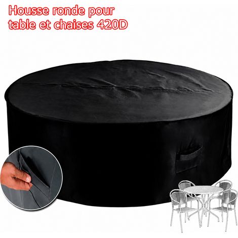 Housse de protection ronde imperméable 420D pour table et chaises de jardin φ227100CM φ227 100cm 30 × 30 × 5 cm 2,1 kg – Livraison gratuite (1/5)