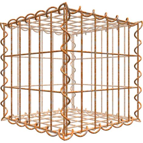 Gabiondeco - Gabion aspect rouille 30 cm x 30 cm x 30 cm (L x H x P). taille des mailles 5 x 10 cm. formation de rouille naturelle en cours - Made in Germany (1/3)