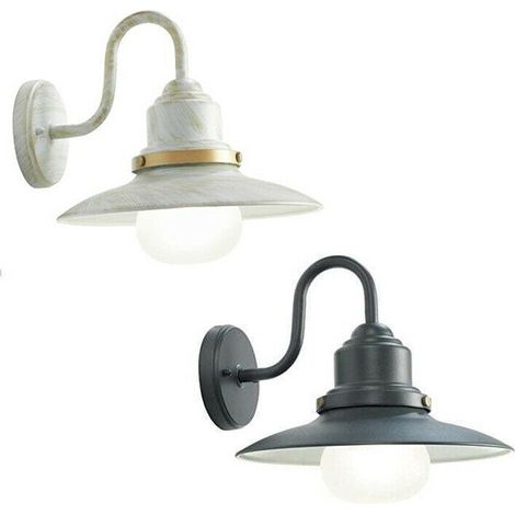 Lampada Parete Applique Esterno Discendente Acciaio Illuminazione Fisher Sovil - Colore: Bianco oro (1/7)