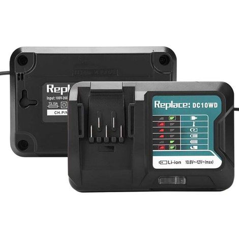 1 pc Chargeur de Rechange pour Batterie Chargeur Rapide avec écran LED 10,8 V 12 V DC10WD DC10SB DC10WC BL1015 (Prise européenne) (1/4)