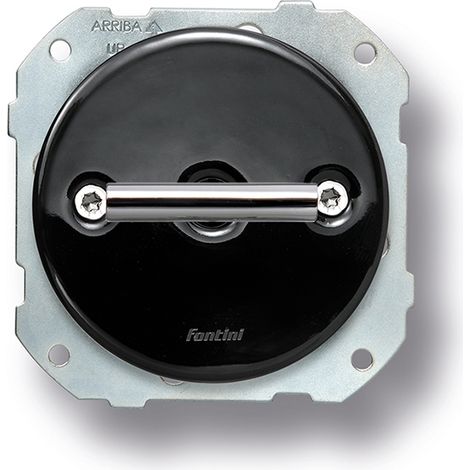FONTINI Double poussoir rotatif double métal chrome porcelaine noire DO LOW (1/2)