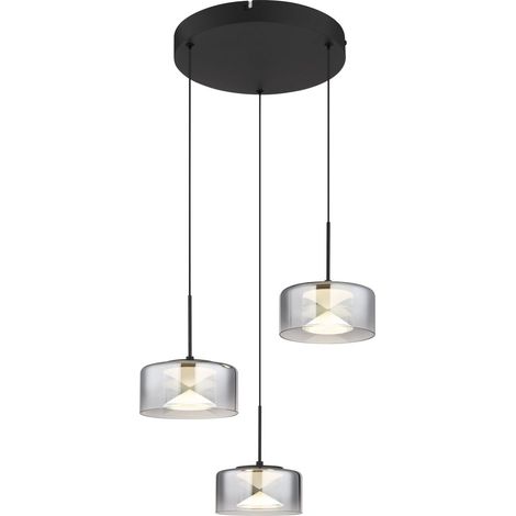 Globo - lámpara colgante - BELINDA - negro - vidrio - Ø 40cm -