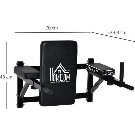 Barre de traction murale, barre de traction pour musculation, tube en acier, noire (1/5)