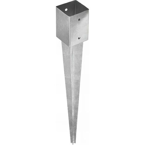 Pied de poteau de jardin carré zingué à enfoncer - 121 x 900 x 2 mm (1/5)