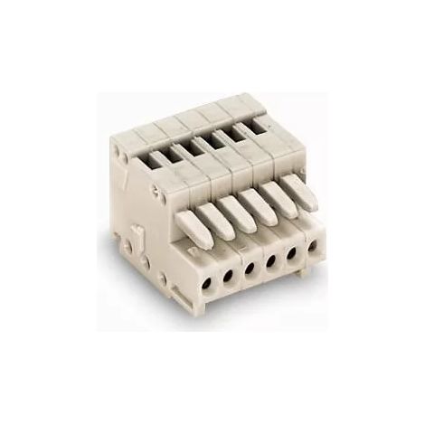 Wago 733-106 Connecteur femelle pour 1 conducteur - 100% protégé contre l'inversion - 0.5 mm≤ - Pas 2,5 mm - 6 pôles