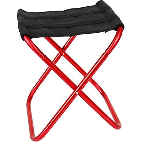 Tabouret de camping pliant et portable rouge avec cadre en alliage d'aluminium Oxford pour la randonnée, le barbecue, les pique-niques au jardin et la plage (1/5)