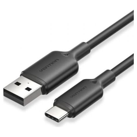 Cable USB 2.0 Tipo-C Vention CTQBF/ USB Tipo-C Macho - USB Macho/ Hasta 60W/ 480Mbps/ 1m/ Negro