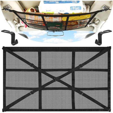 Filet de toit pour voiture 80x55 cm avec 2 crochets, sac universel pour bagages, rangement pour SUV et Jeep (1/5)