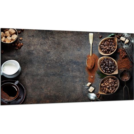 PLAQUE DE PROTECTION EN VERRE POUR CUISINIÈRE 90x52 CAFÉ (1/5)