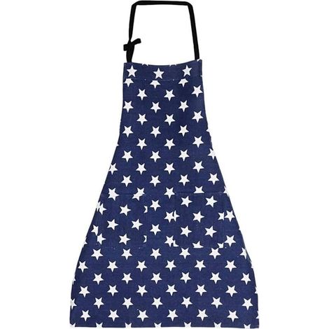 Tablier Tablier de Cuisine(Bleu Marine),Tablier de Cuisine Femme Tablier pour Cuisine,Ajustable en Lin de Coton Tablier pour Cuisine Familial Restaurant Barbecue (1/4)