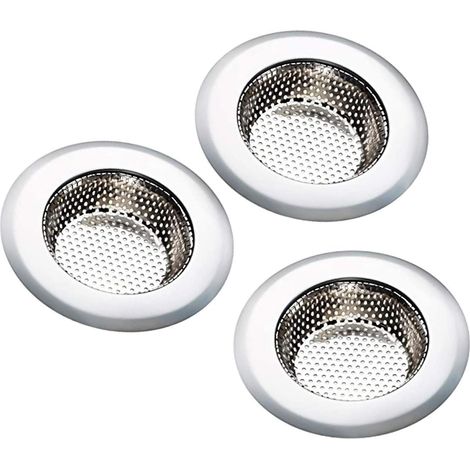Filtre Pour Évier - En Acier Inoxydable - Diamètre 11,5 Cm - Pour Évier Cuisine Salle De Bain Baignoire - Lot De 3 (1/5)