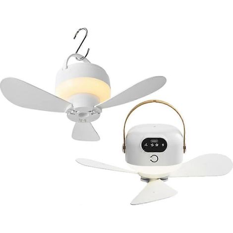 Ventilateur de camping avec lumière, lot de 3 ventilateurs de camping rechargeables avec lumière, ventilateur de tente USB portable 3/5 vitesses, petit ventilateur de plafond pour le camping (1/5)
