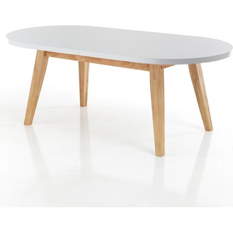 Tavolo allungabile effetto legno laccato bianco cm. H.78xP.90xL.180 (1/3)