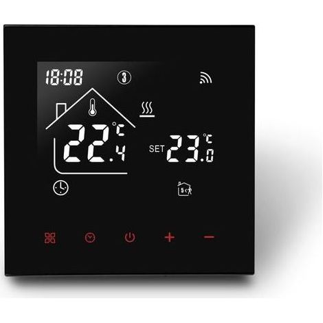 Thermostat Connecté WiFi pour Chauffage de Chaudière à Gaz, Thermostat d'Ambiance Programmable Intelligent, Compatible Tuya Alexa Google Assistant 3A, Noir (1/5)