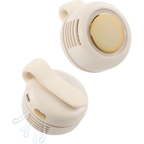 Mini Ventilateur Portable - Idée Cadeau Voyage - Sans pales silencieux 3 vitesses - Extérieur bureau à clipser - Blanc (1/4)