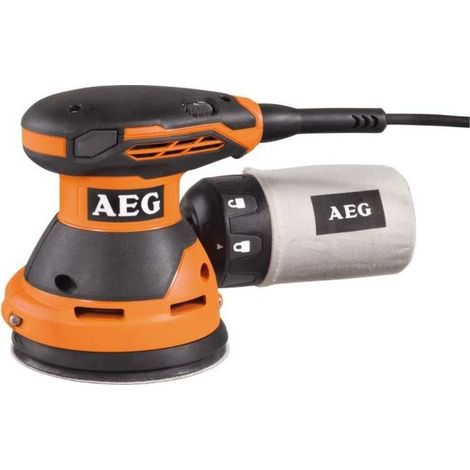 Ponceuse excentrique 125 mm – 300 W, variateur de vitesse, démarrage progressif, frein de patin – 25 abrasifs, Finition bois (1/3)