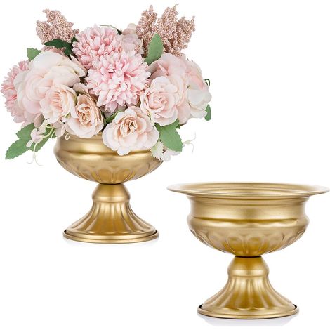 (2 Stück) Mini-Metallurnen-Pflanzgefäß, elegante Hochzeitsvase für Tischdekorationen (1/5)
