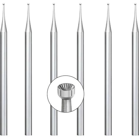 Lot de 6 fraises à arrondir rondes de 1 mm - Embouts à arrondir le fil (queue de 2,4 mm) pour la fabrication de bijoux en lapidairerie (1/5)