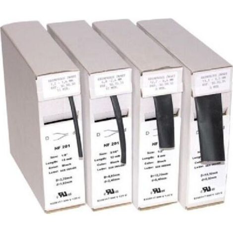 Gaine thermorétractable 2.4mm à 1.2mm – Longueur 15 mètres – Polyoléfine réticulée – Résistance à la traction 10,4 MPa