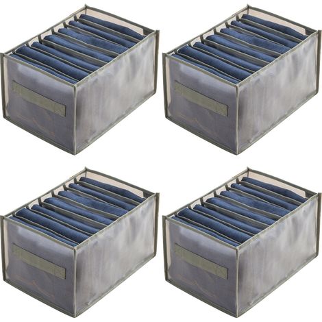 Set mit 4 Aufbewahrungsboxen für Kleidung, Kleiderschrank und Schlafzimmer