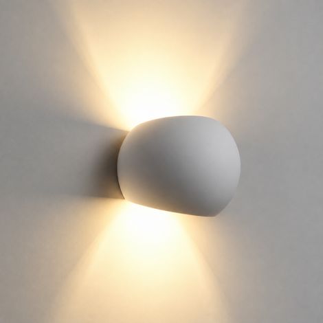 Applique murale ronde en plâtre non ajourée blanc chaud 3000K LED G9 7W blanc chaud 3000k réf 15 × 15 × 15 cm 500 g – Livraison gratuite