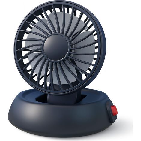 Ventilateur de voiture portable USB pour tableau de bord - 5 V réglable - Circulateur d'air de refroidissement avec plaque de stationnement, silencieux, vent fort, design pliable - pour voiture (1/5)
