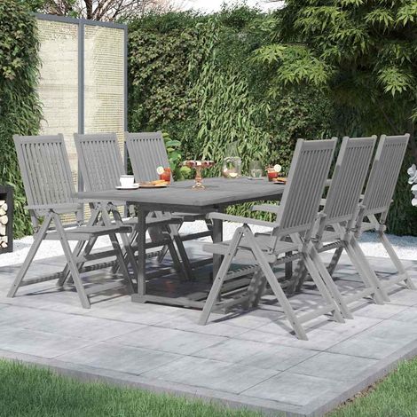 Ensemble Table et Chaise de Jardin 7 pcs - Ensemble de salle à manger de jardin Bois d'acacia massif BV304491 - BonneVie (1/5)