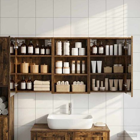 Set di Armadi da Bagno 3 pz 126 x 16 x 62.5 cm vidaXL (1/5)
