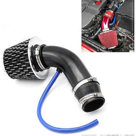 Universal Car Cold Air Intake Kit Modified Aluminum Tube 76mm / 3inch Mushroom Head Style Air Filter(Black Carbon)