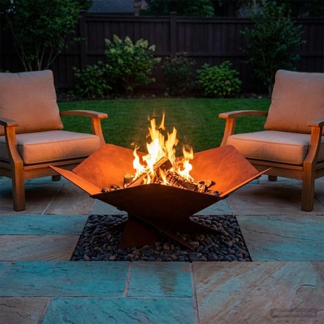 vidaXL Focolare Ruggine 53 x 53 x 18,5 cm Acciaio Corten (1/5)