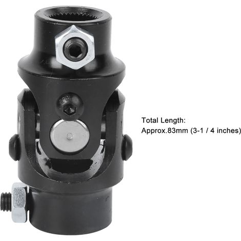 Arbre de direction à joint universel 3/4-36 cannelures x 3/4 pouce DD pour machines à meuler et niveleuses, compatible Mustang (Noir) (1/5)