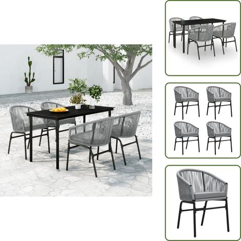 Mobili da esterno - vidaXL Set Mobili da Pranzo per Giardino 5 pz Antracite - Tavolo in vetro