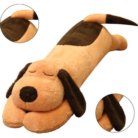 Peluche Chien Unisexe en Coton PP Confortable et Mignon, Oreiller Long pour la Maison, Marron 1,1 m/43,3 po (1/5)