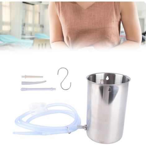 Darmspülset aus Edelstahl 304 – 1-Liter-Becken mit 6 Zubehörteilen – zur Geburtsvorbereitung und Darmreinigung (1/5)