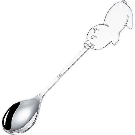 Cuillère à dessert/fourchette en acier inoxydable robuste et antirouille, idéale pour le café, la pastèque et la crème glacée. Modèle Little Pig Spoon en acier inoxydable. (1/5)