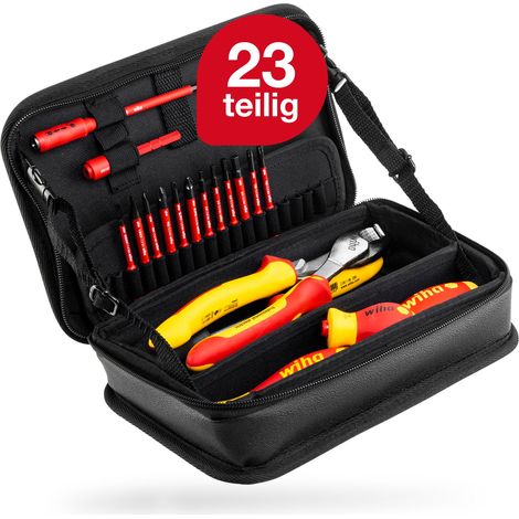 Wiha Werkzeug Set Wallbox Installationen 23-tlg. mit Funktionstasche I Außendreikant, -vierkant, Doppelbart, Phillips, Schlitz, PlusMinus/Pozidriv, TORX, Sechskant(45289) (1/5)